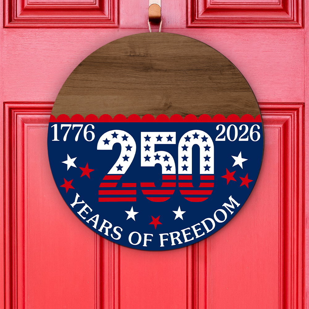 Personalized Family Name Door Sign 250 Years Freedom Decor HN590 - Door Sign GradoCreations