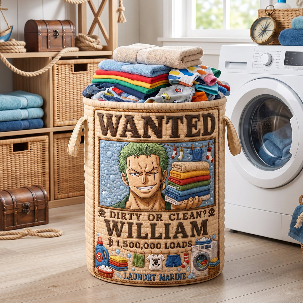 Personalized Quilted Laundry Basket with Custom Print for Kids Quilted Laundry Basket GradoCreations