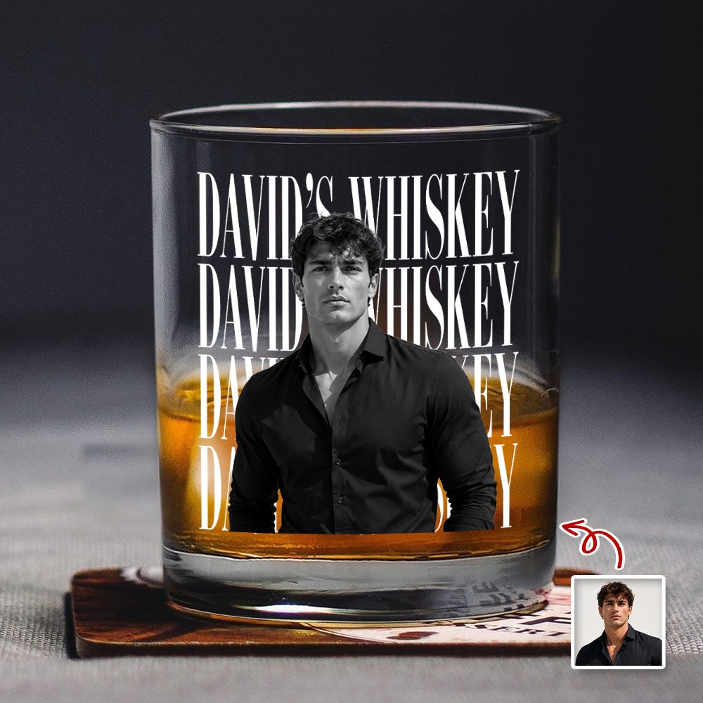 Personalized Vintage Photo Rock Glass Custom Gift for Dad HN590 - Print Rock Glass GradoCreations