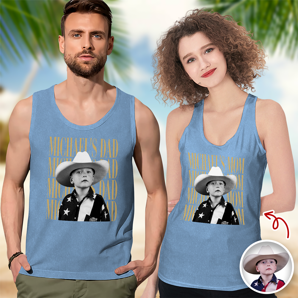 Personalized Vintage Photo Tank Top Custom Gift for Dad HN590 - 3D Tanktop GradoCreations