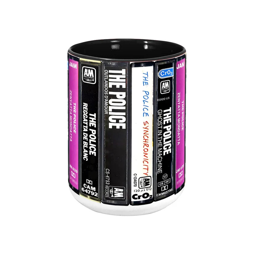 Retro Cassette Accent Mug with The Police Album Designs | Gift Idea GradoCreations