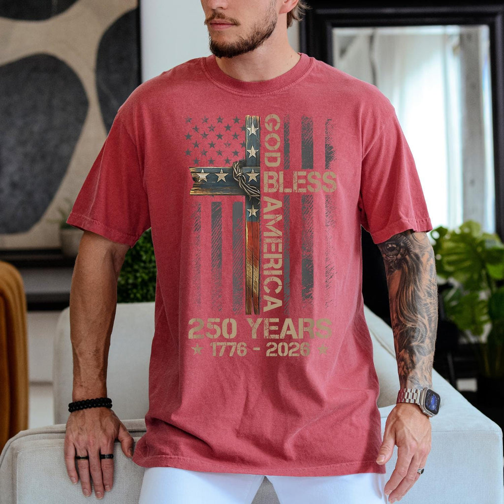 God Bless America Comfort Shirt 250 Years Custom Gift for Dad Comfort Shirt FIX GradoCreations