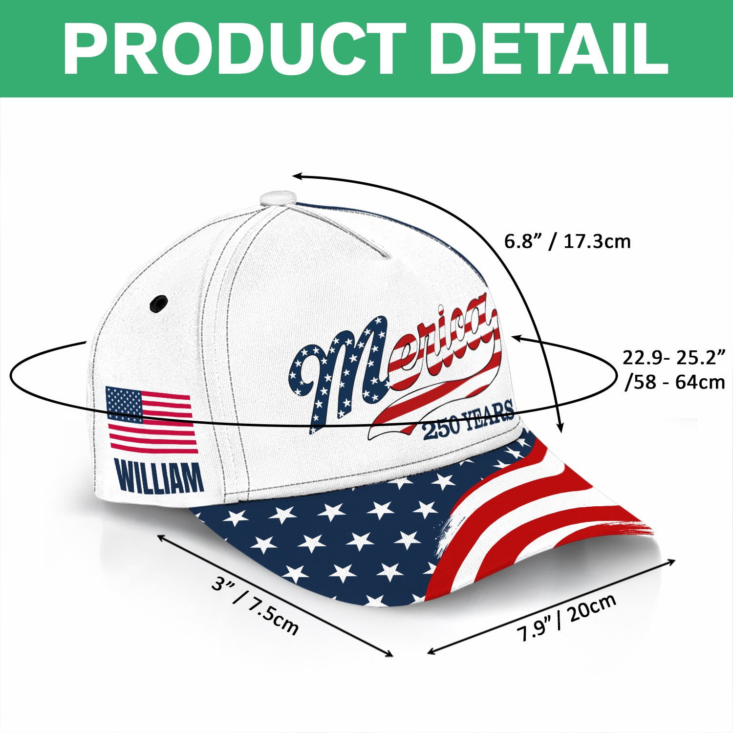 Personalized USA Patriotic Classic Cap Custom Name Gift for Dad HN590 - AOP Cap GradoCreations