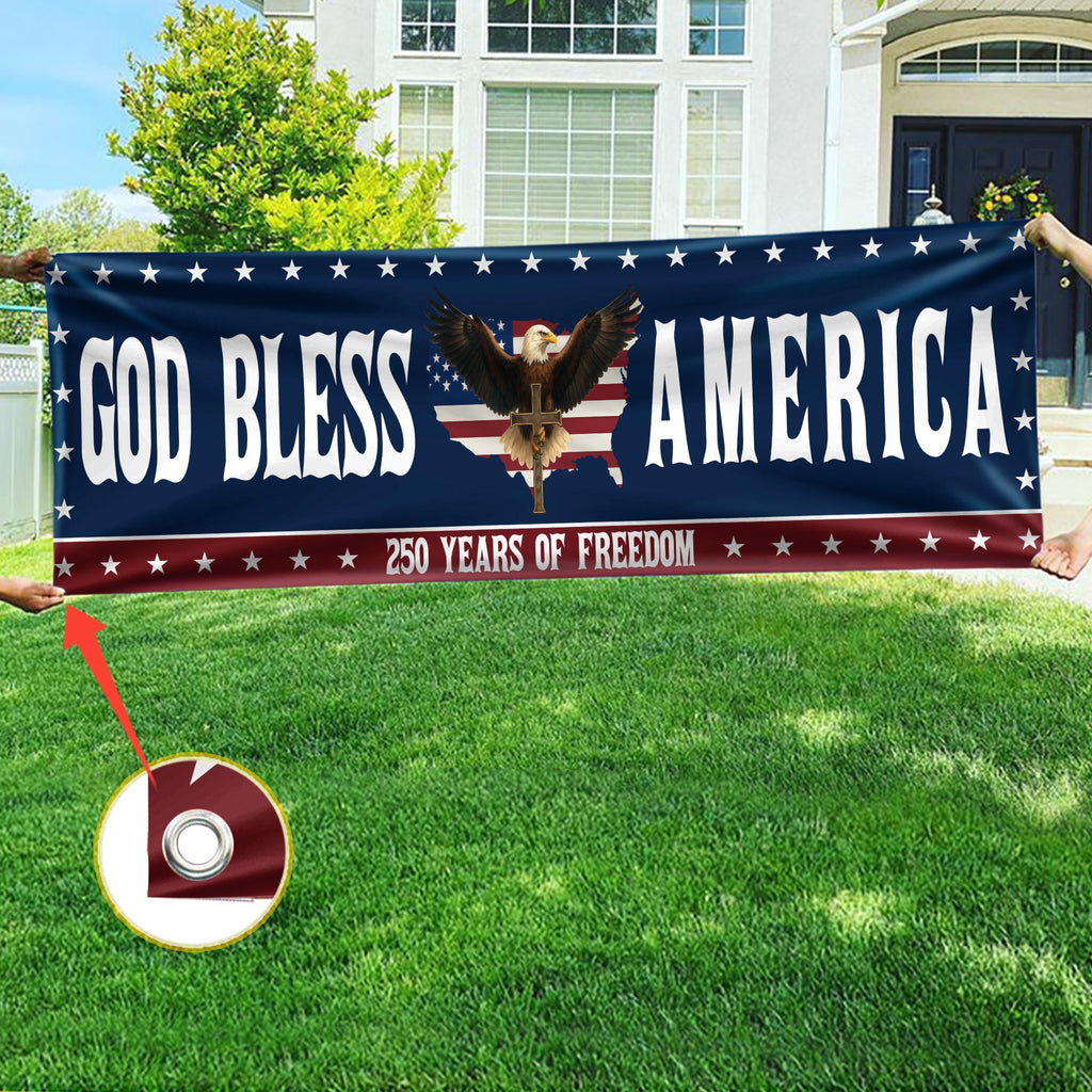 Personalized Patriotic Banner Custom Family Name 250th Anniversary Gift HN590 - Banner GradoCreations