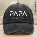 Personalized Washed Denim Baseball Cap Custom Name Gift for Dad HN590 - Washed Denim Baseball Cap GradoCreations