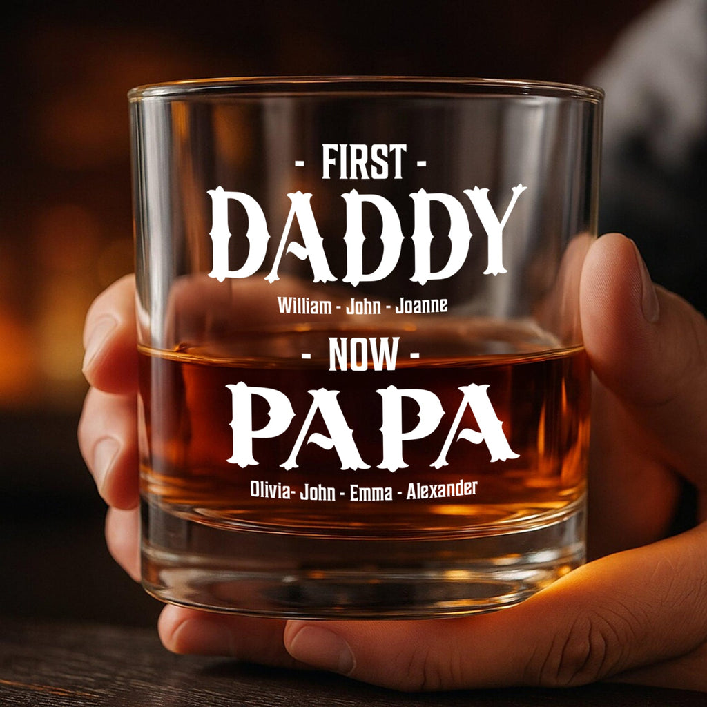 Personalized Whiskey Glass Gift for Dad and Grandpa - Father’s Day HN590 - Print Rock Glass GradoCreations