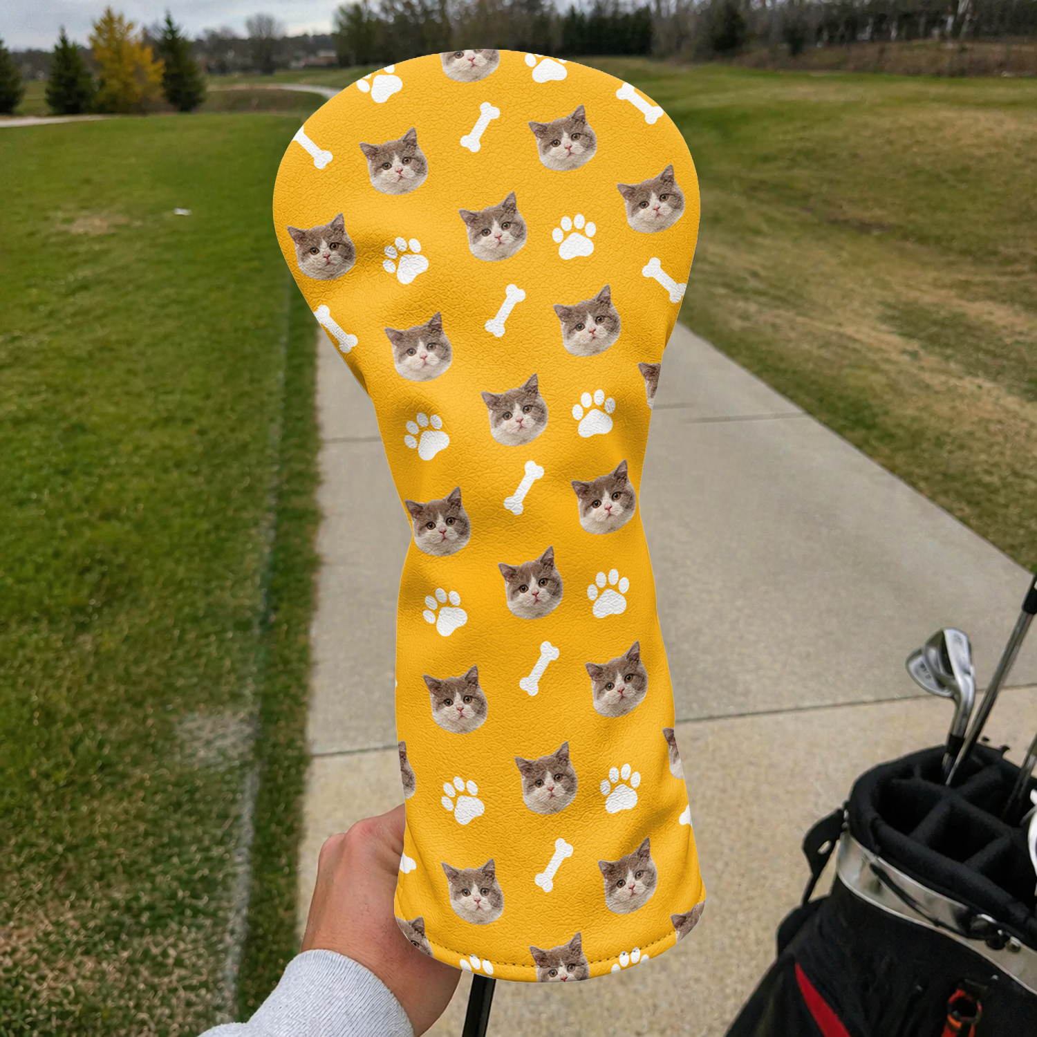 Personalized Dog Cat Photo Golf Head Cover Unique Gift for Dad HN590 - Golf Head Cover GradoCreations