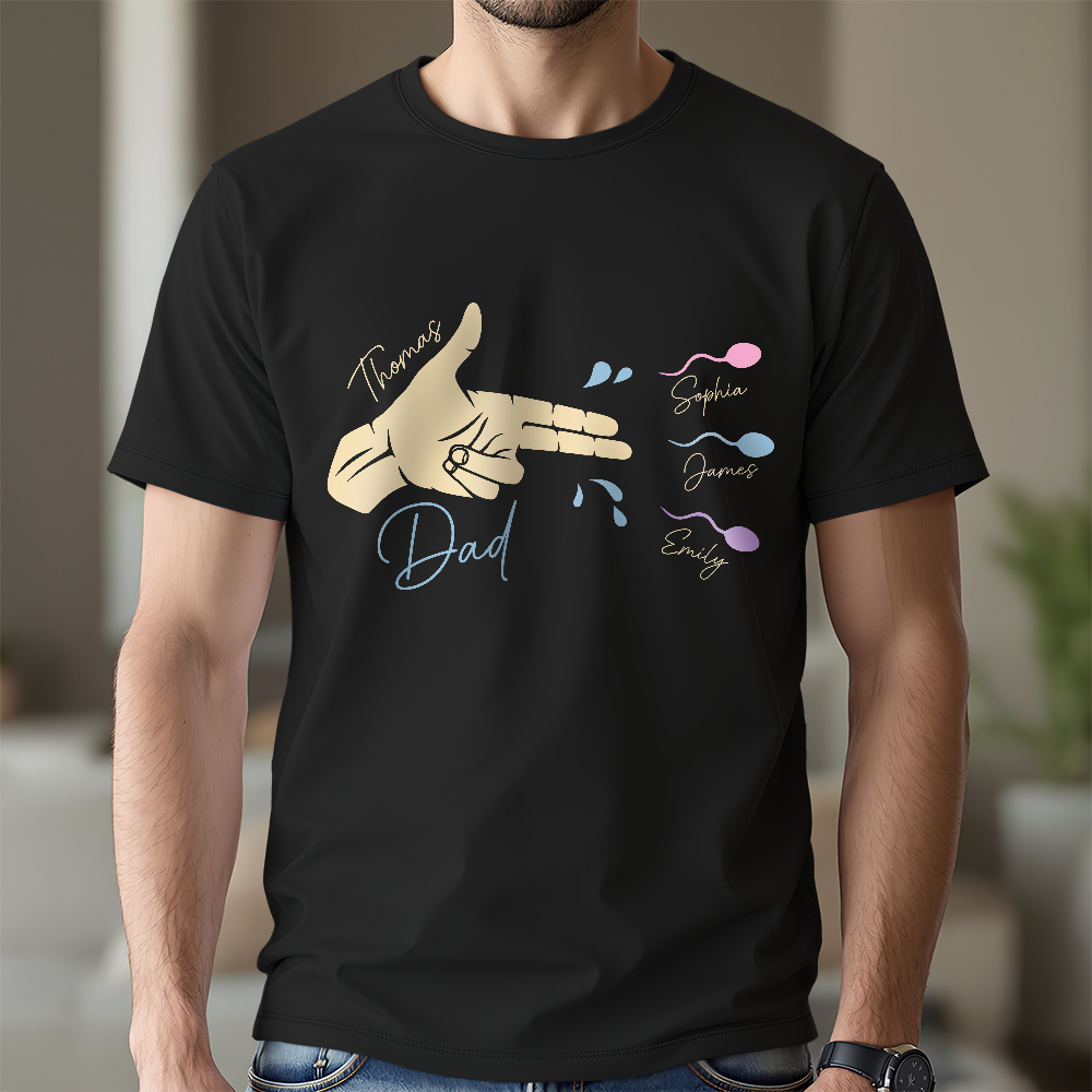 Custom Name Funny Sperm Dad Shirt Personalized Gift for Father's Day Tshirt GradoCreations