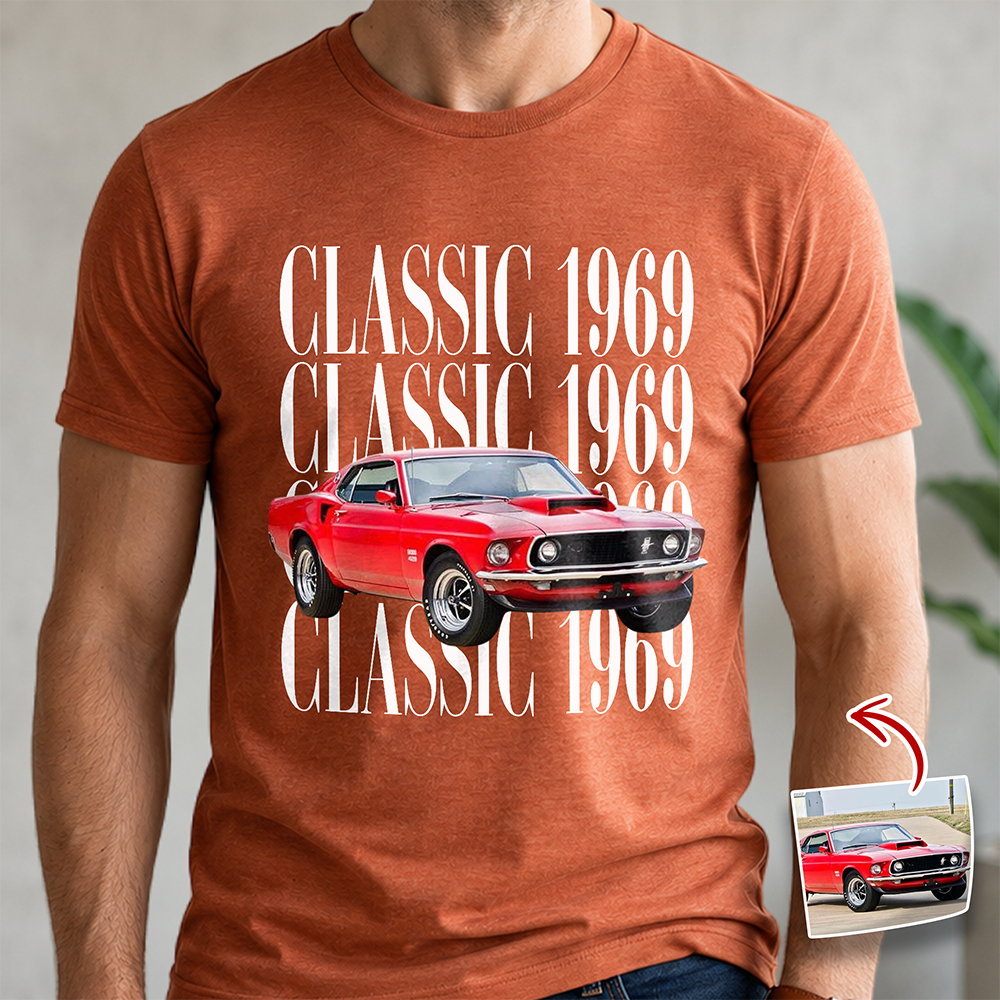 Personalized Car Photo Comfort Shirt Custom Gift for Car Lovers Comfort Shirt GradoCreations