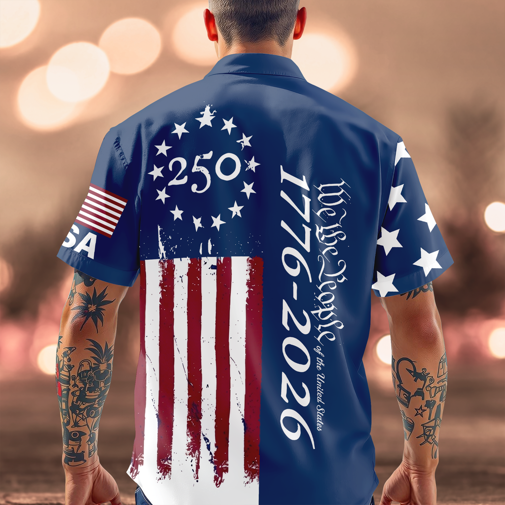 Personalized Hawaiian Shirt Custom Print Gift for 4th of July HN590 - AOP Hawai Shirt GradoCreations