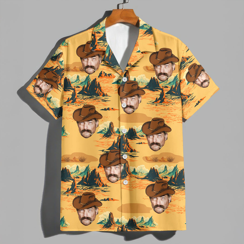 Personalized Retro Cowboy Hawaiian Shirt Custom Photo Gift HN590 - AOP Hawai Shirt GradoCreations