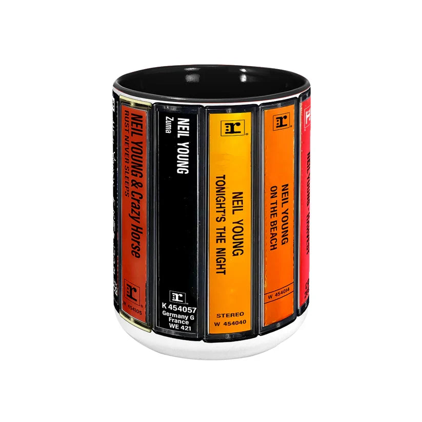 Ceramic Accent Mug with Neil Young Cassette Design | Gift for Music Lovers GradoCreations