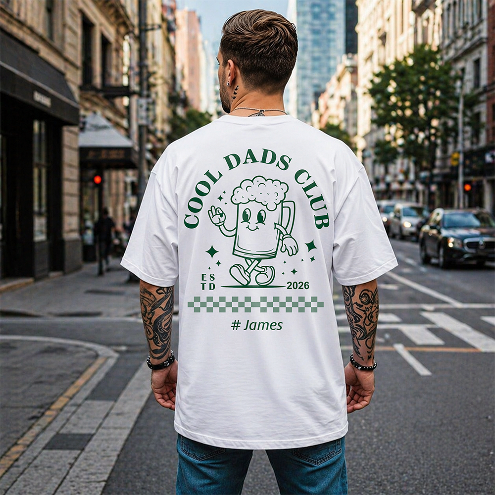 Personalized Cool Dads Club T-Shirt Custom Gift for Father HN590 - Tshirt Back GradoCreations