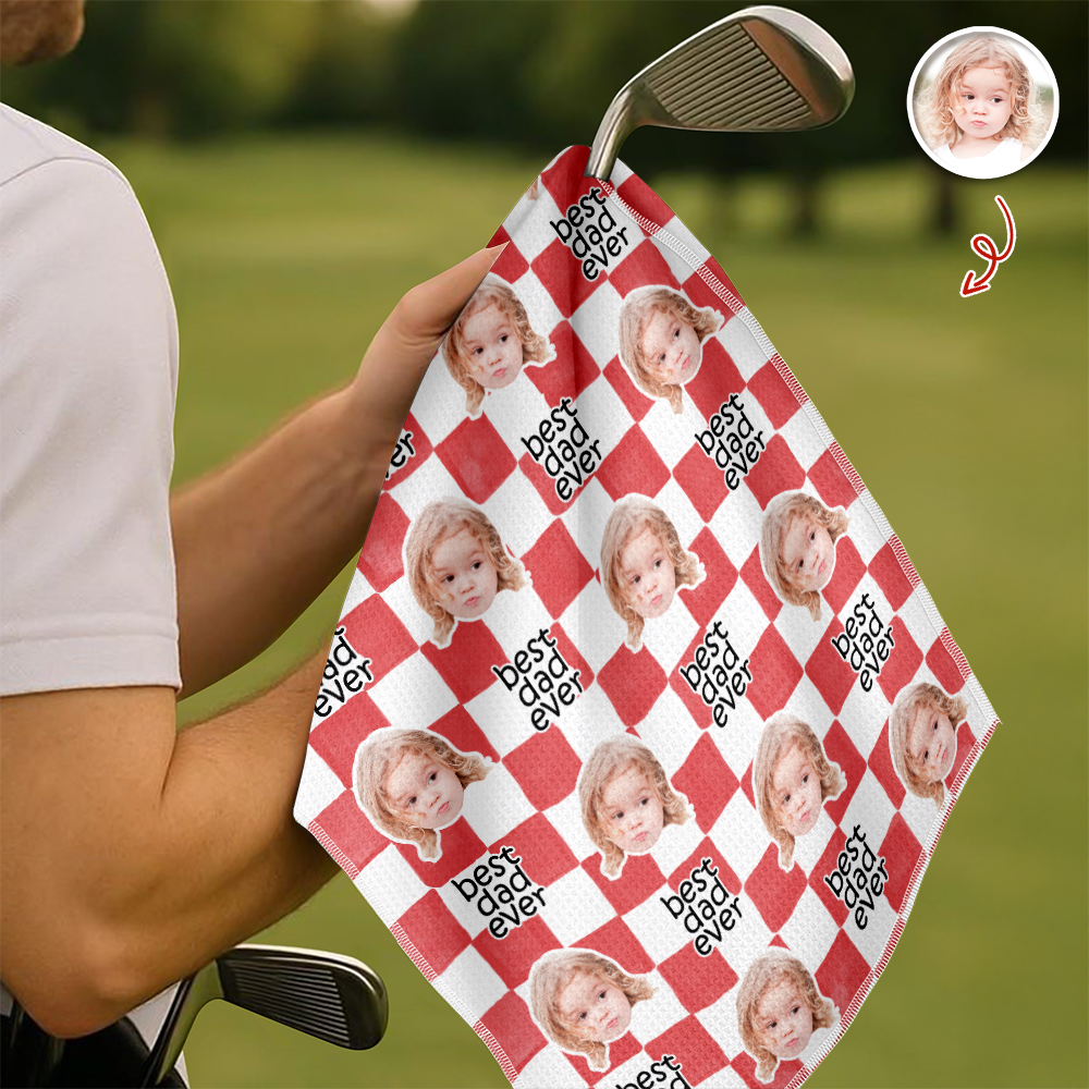 Personalized Golf Towel Custom Baby Face Gift for Dad HN590 - Golf Towel GradoCreations