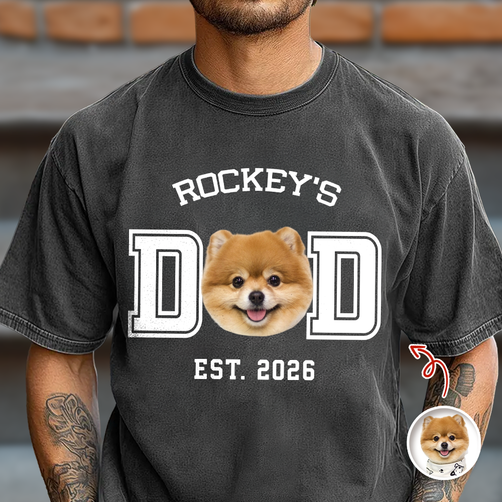 Personalized Photo Comfort Shirt Gift for Dog Cat Dad Comfort Shirt GradoCreations