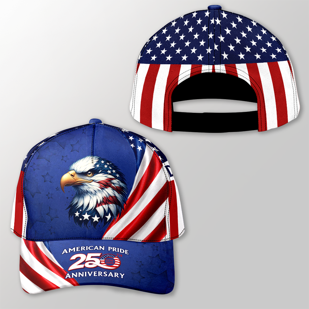 Personalized Eagle Cap Patriotic Gift for Dad 4th of July HN590 - AOP Cap GradoCreations