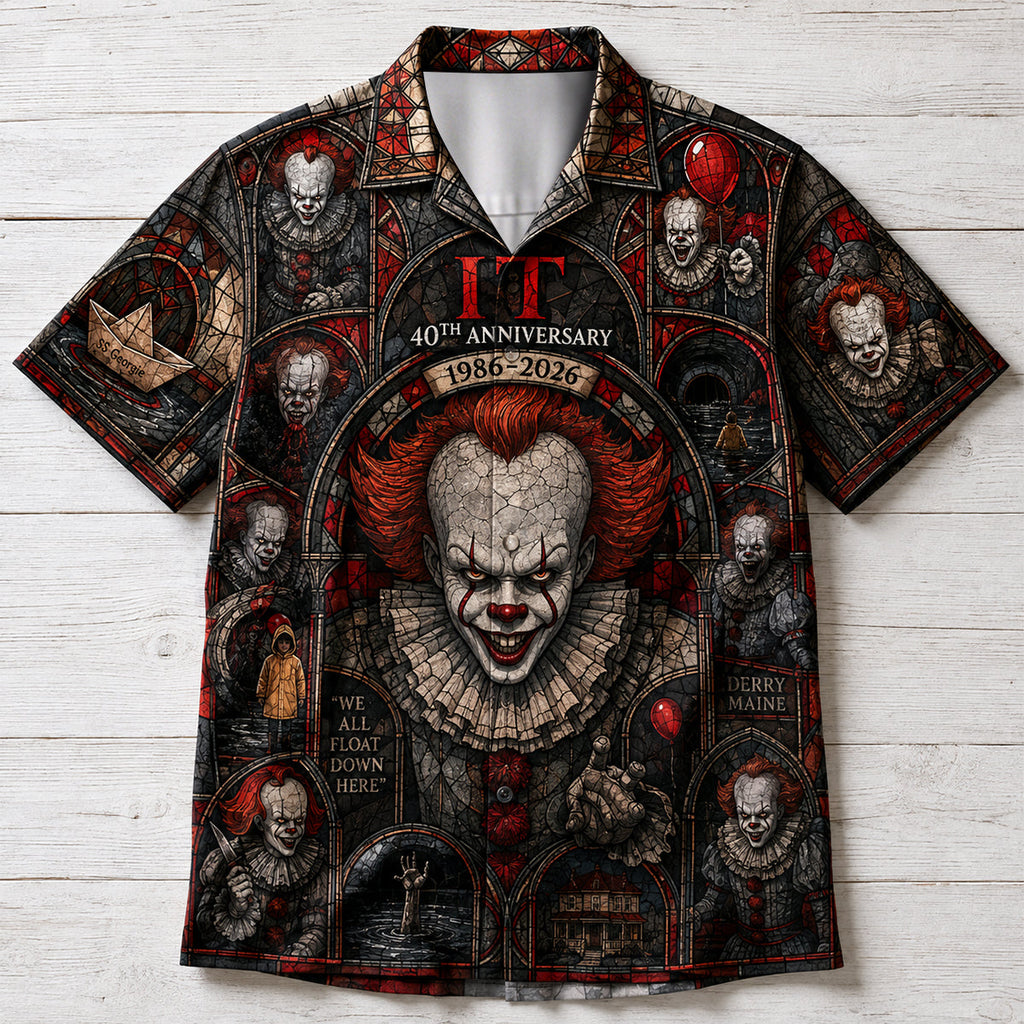 Personalized Hawaiian Shirt for Horror Lovers - IT Movie Theme Gift Hawaiian Shirt GradoCreations