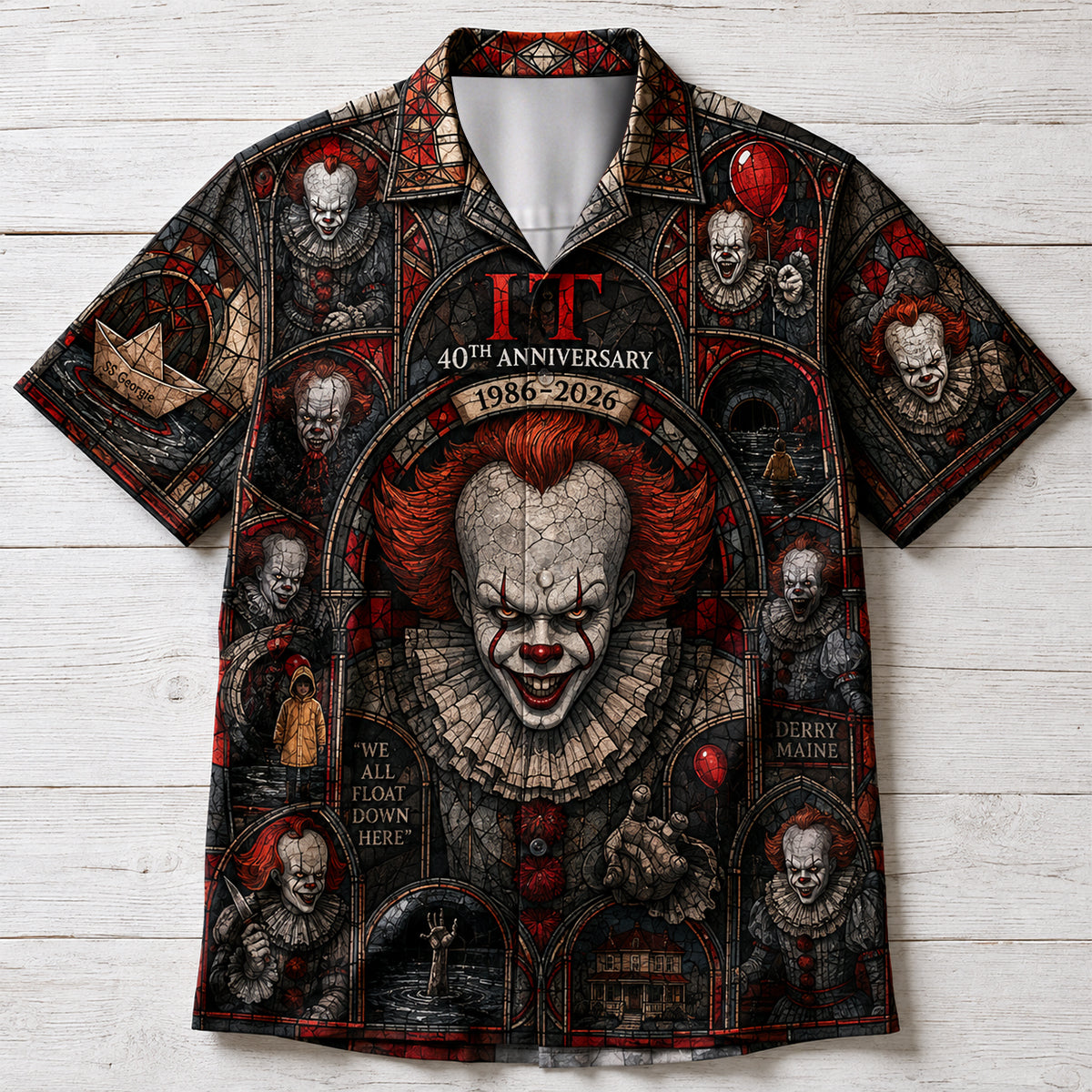 Personalized Hawaiian Shirt for Horror Lovers - IT Movie Theme Gift Hawaiian Shirt GradoCreations