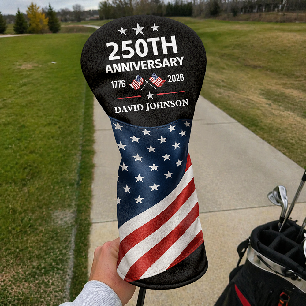 Personalized 250th Anniversary Golf Head Cover Custom Name Gift HN590 - Golf Head Cover GradoCreations