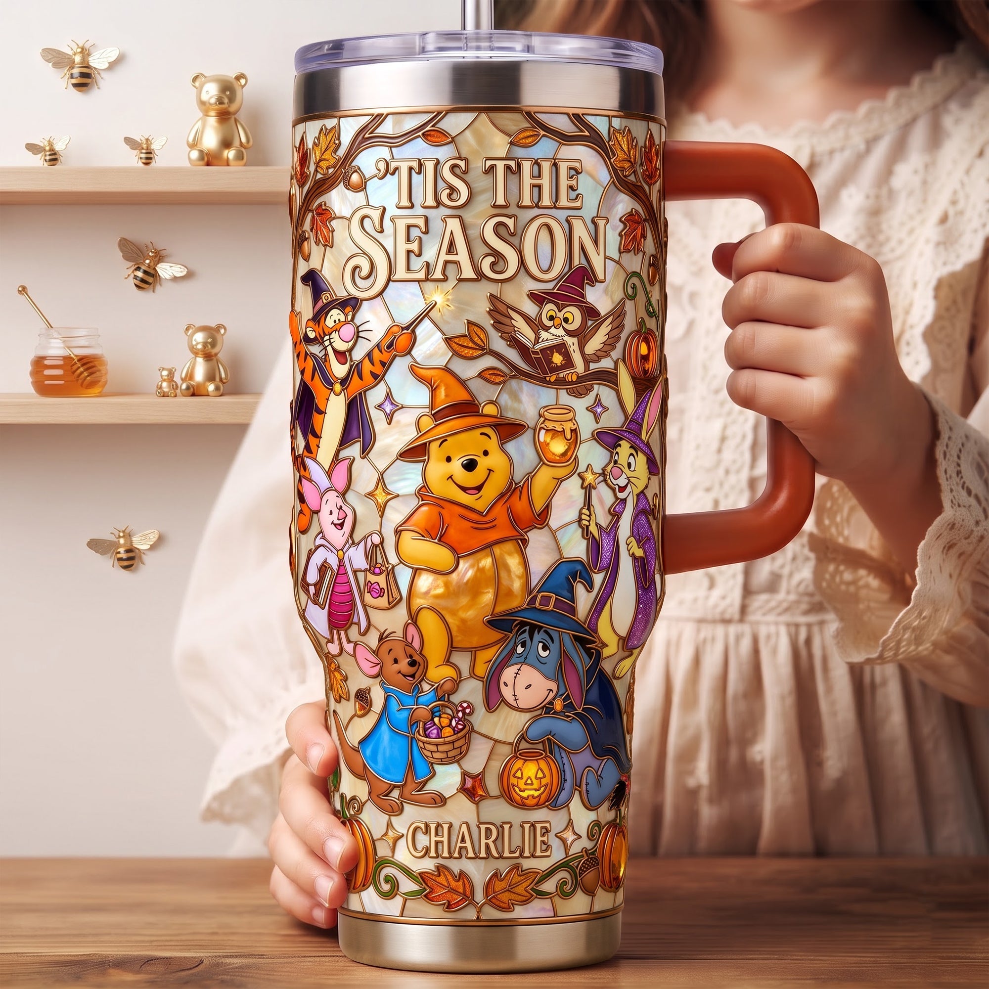 Personalized Tumbler with Handle - 40oz Movie Gift for Fall Tumbler GradoCreations