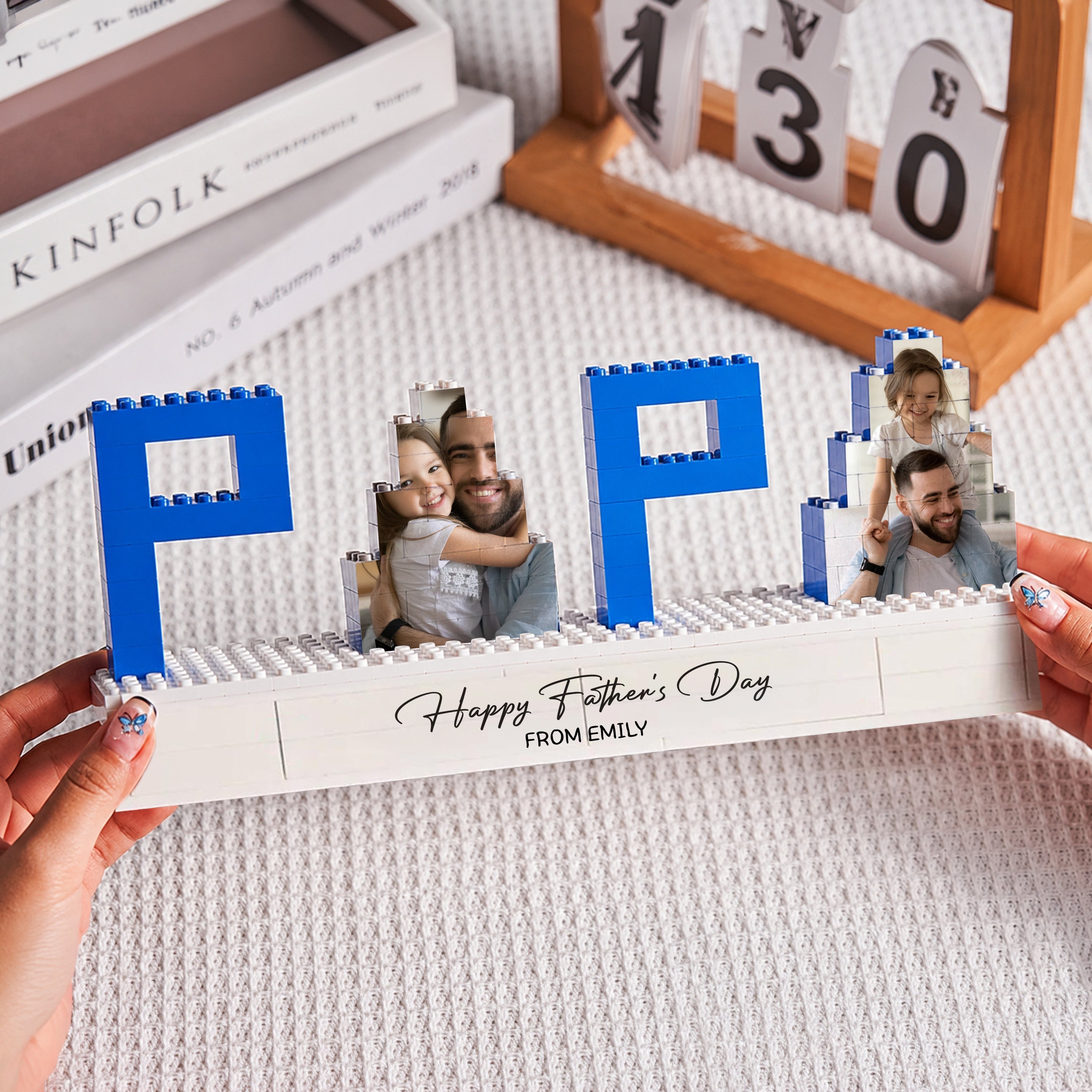 Personalized Photo Building Blocks Custom Gift for Dad HN590 - Building Blocks GradoCreations
