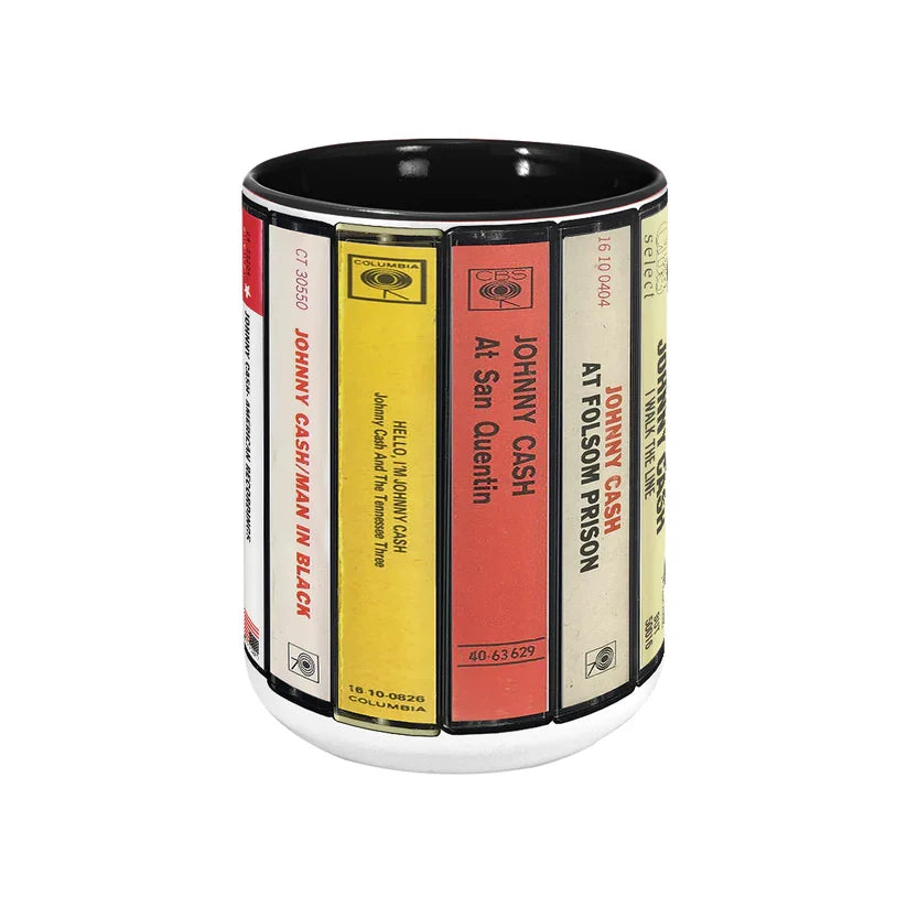 Johnny Cash Cassette Accent Mug Retro Ceramic Drinkware Gift GradoCreations