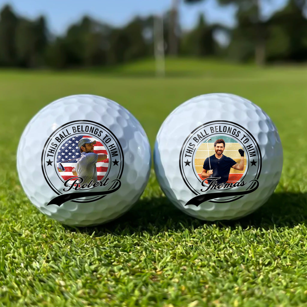 Personalized Golf Ball Upload Photo Custom Gift for Dad HN590 - Golf Ball GradoCreations