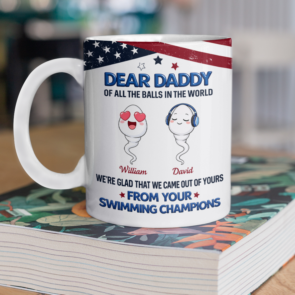 Personalized Full Mug Custom Kids Names Gift for Dad HN590 - edge to edge mug GradoCreations