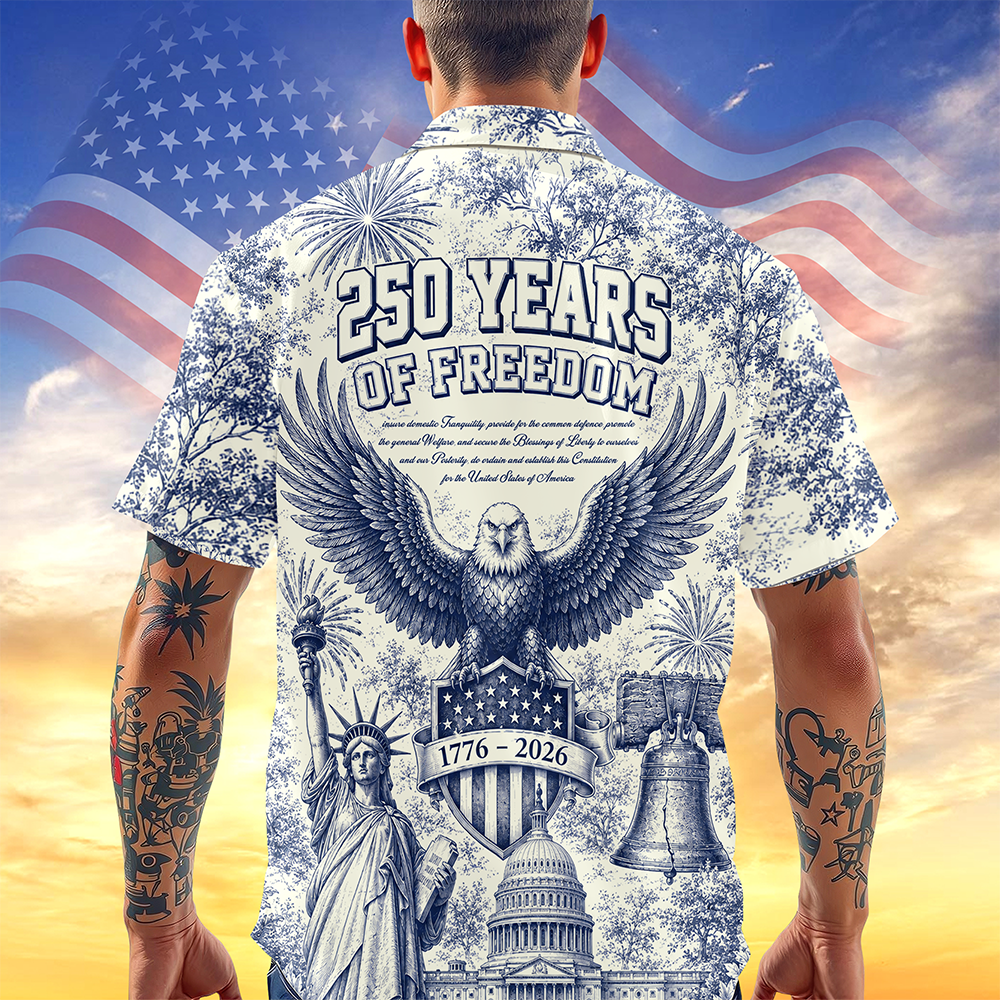 Personalized Patriotic Hawaiian Shirt Custom Design Gift for Dad HN590 - AOP Hawai Shirt GradoCreations