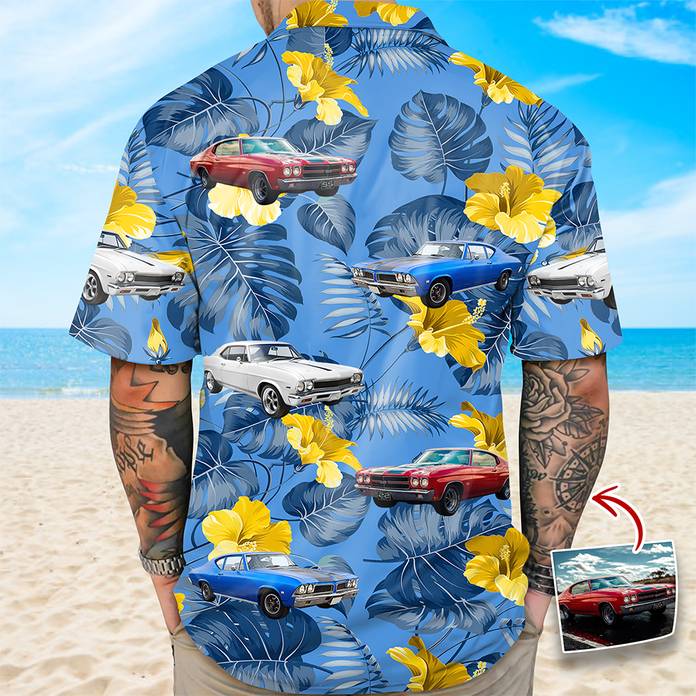 Custom Photo Hawaiian Shirt Unique Gift for Car Lovers Dad HN590 - AOP Hawai Shirt GradoCreations