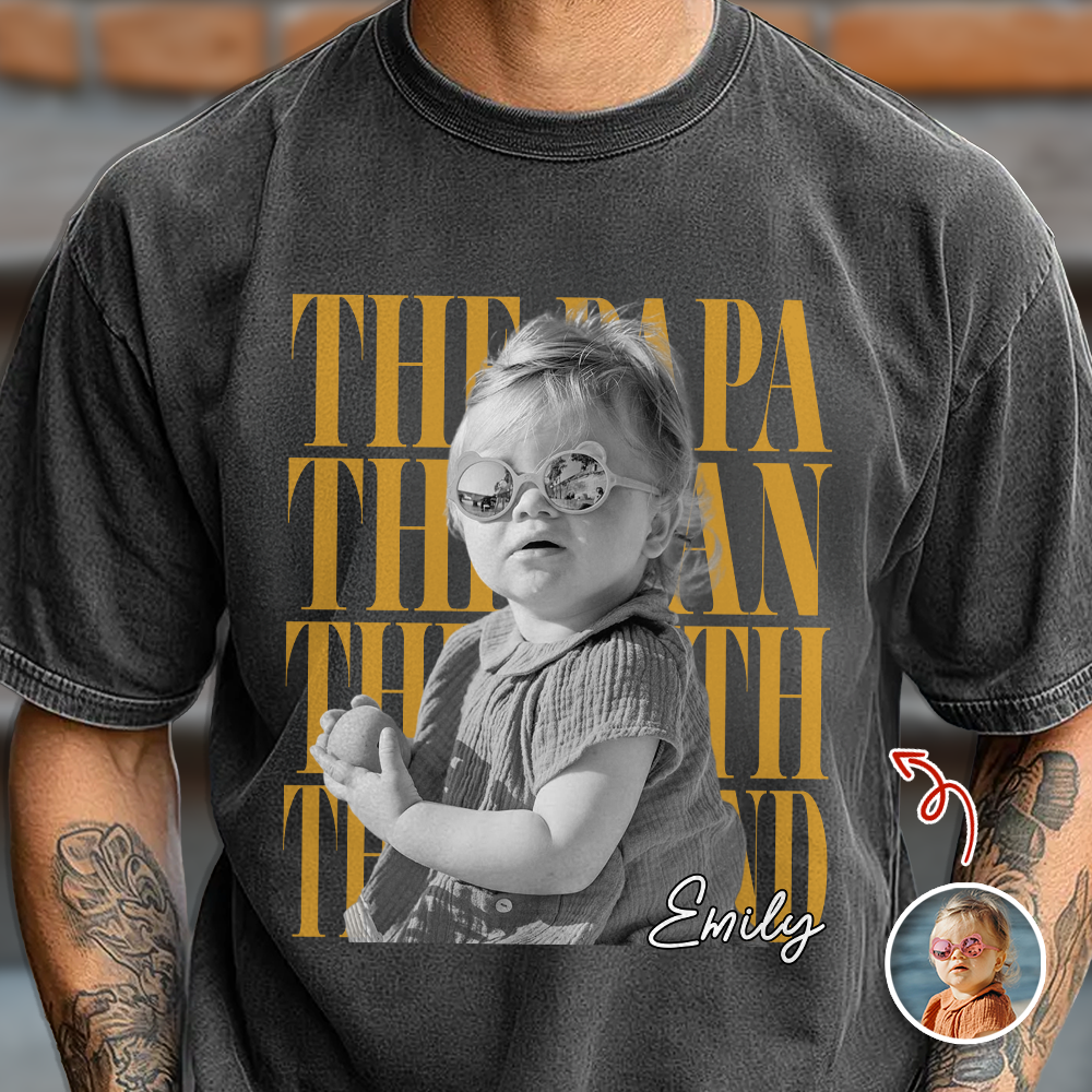 Personalized Photo Comfort Shirt Gift for Dad, Grandpa Comfort Shirt GradoCreations