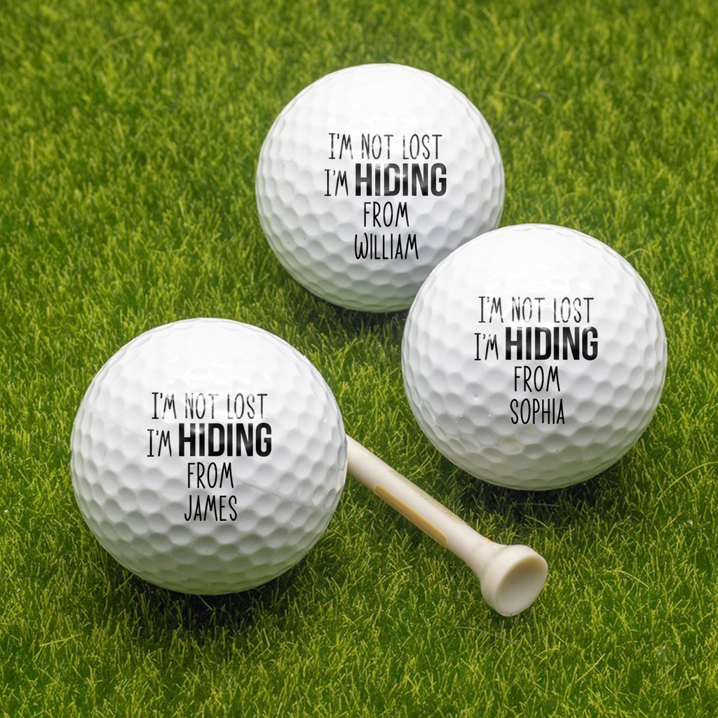 Personalized Golf Ball I'm Not Lost I'm Hiding Gift for Dad HN590 - Golf Ball GradoCreations