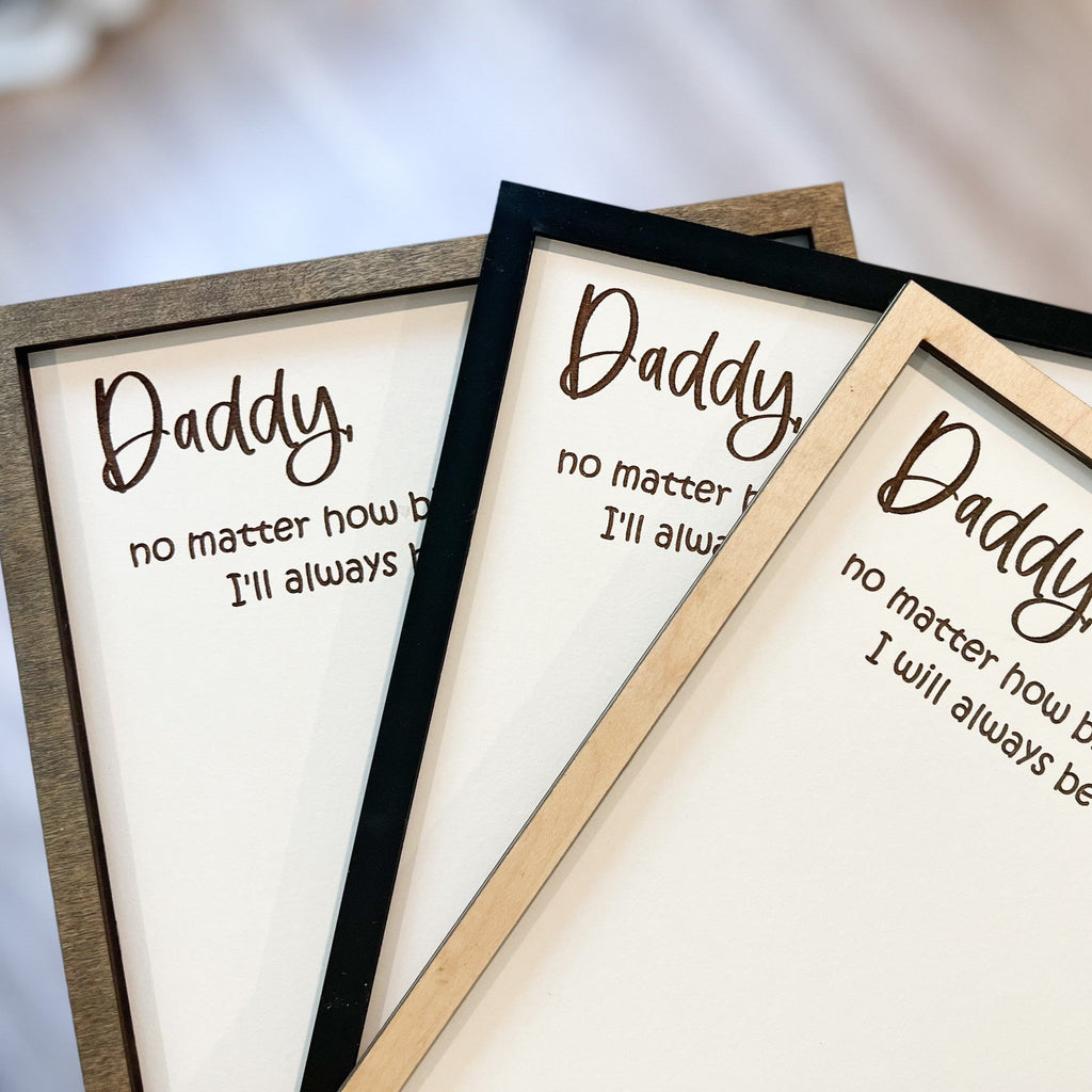 Personalized Wooden Handprint Sign Gift for Dad - Father's Day Plaque HN590 - 2-Layered Wooden Plaque With Stand BCF fix GradoCreations