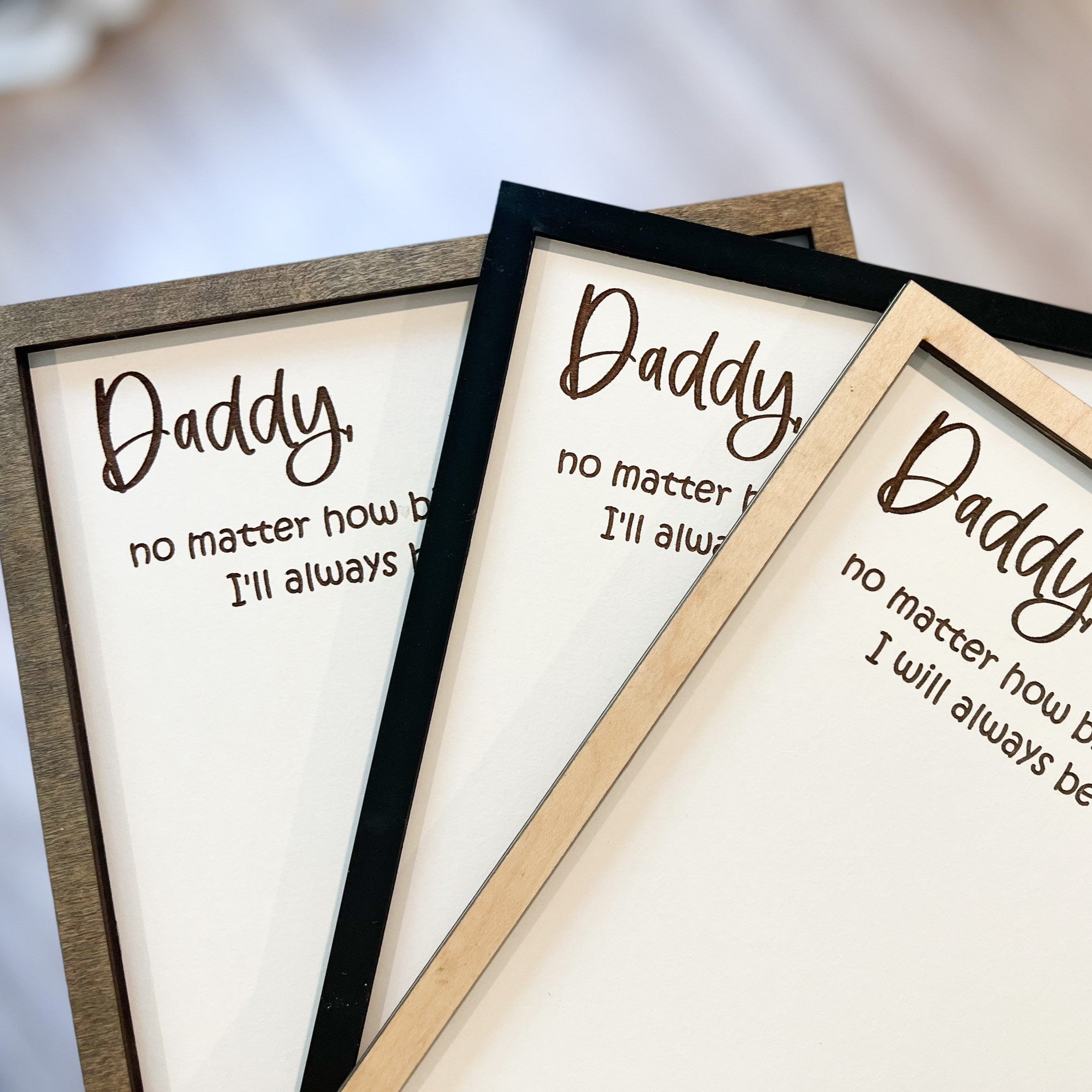 Personalized Wooden Handprint Sign Gift for Dad - Father's Day Plaque HN590 - 2-Layered Wooden Plaque With Stand BCF fix GradoCreations