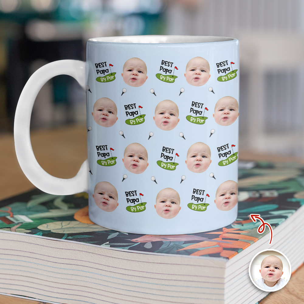 Personalized Photo Mug Best Dad Ever Gift for Father's Day HN590 - edge to edge mug GradoCreations