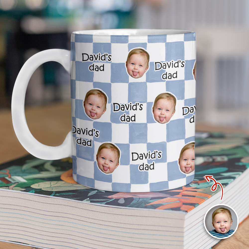 Personalized Photo Mug Custom Gift for Mom & Dad - Unique Family Drinkware HN590 - edge to edge mug GradoCreations