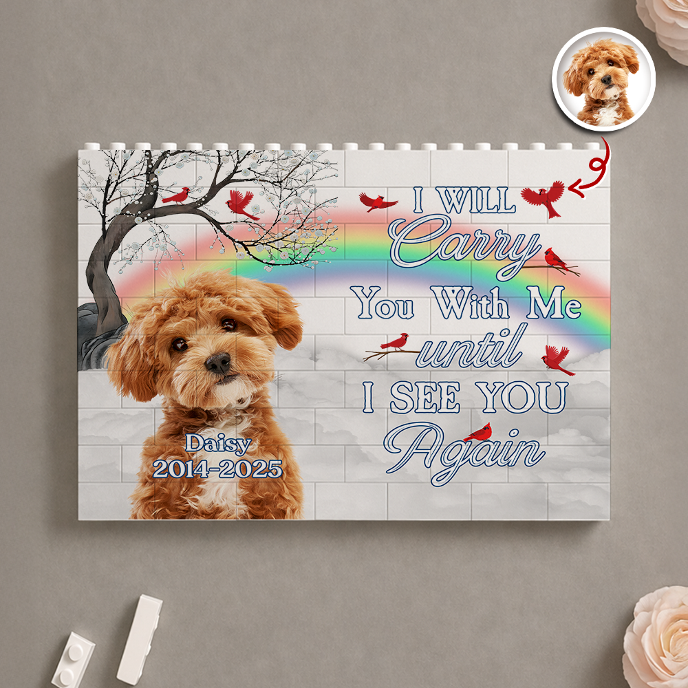 Custom Photo Dog Cat Memorial Building Block Personalized Gift HN590 - Building Blocks GradoCreations