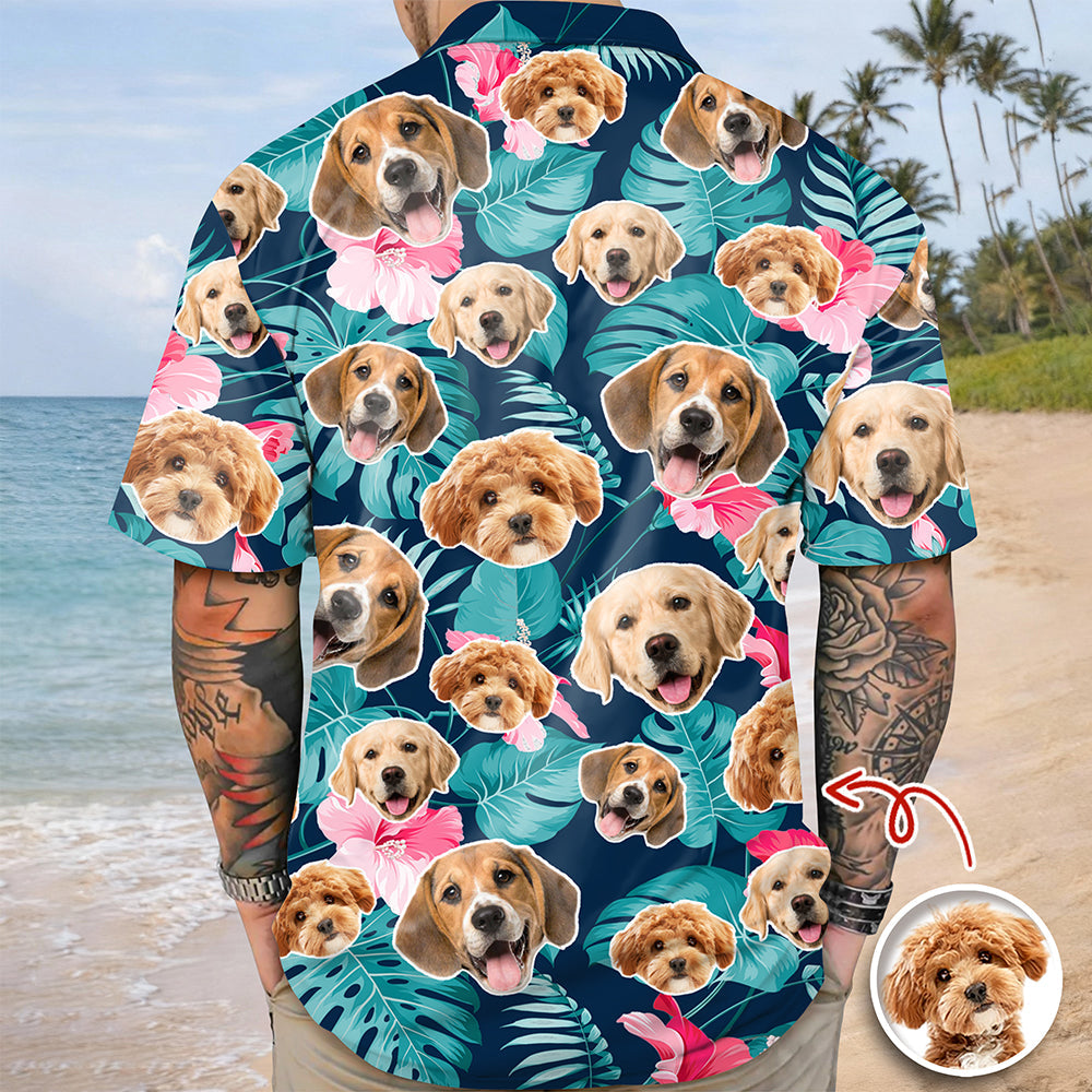 Personalized Tropical Aloha Shirt Custom Face Photo Gift for Dad HN590 - AOP Hawai Shirt GradoCreations