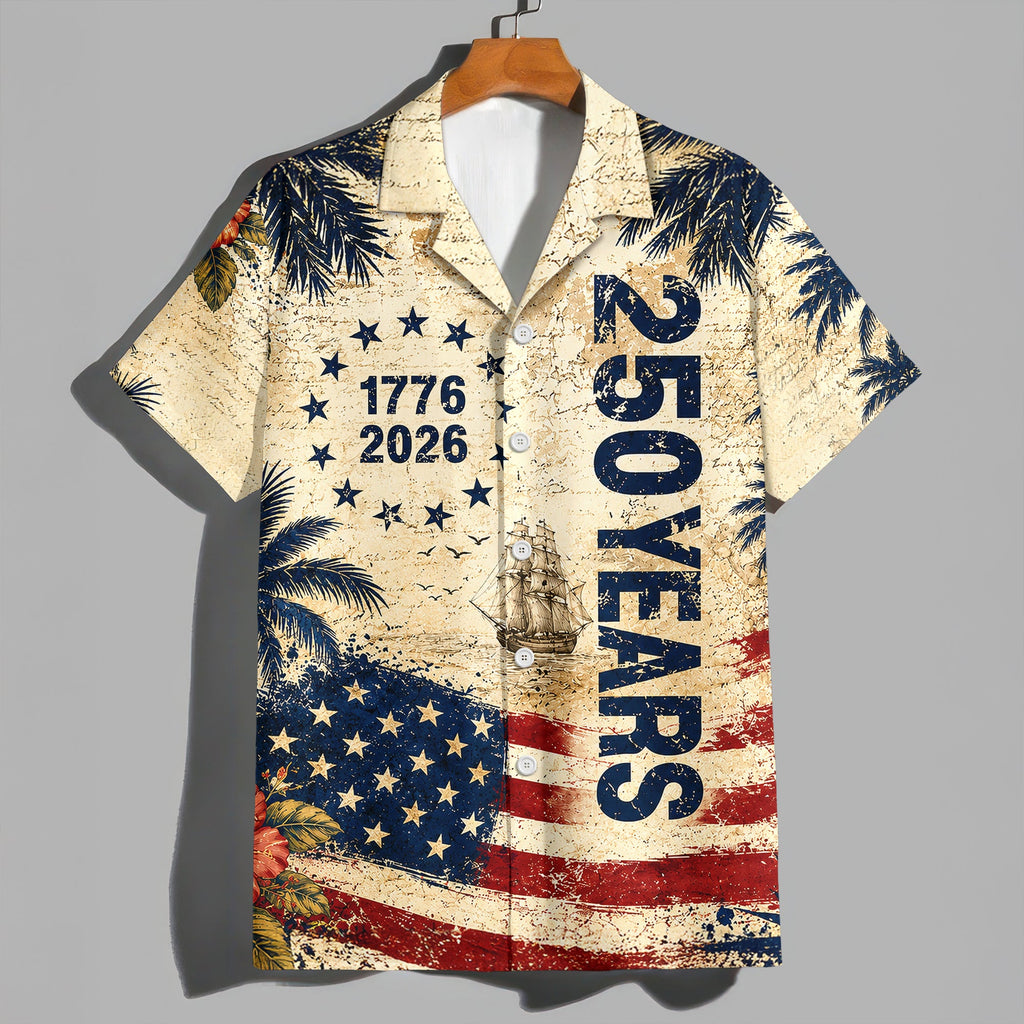 Personalized 250 Years Freedom Hawaiian Shirt Patriotic Gift HN590 - AOP Hawai Shirt GradoCreations