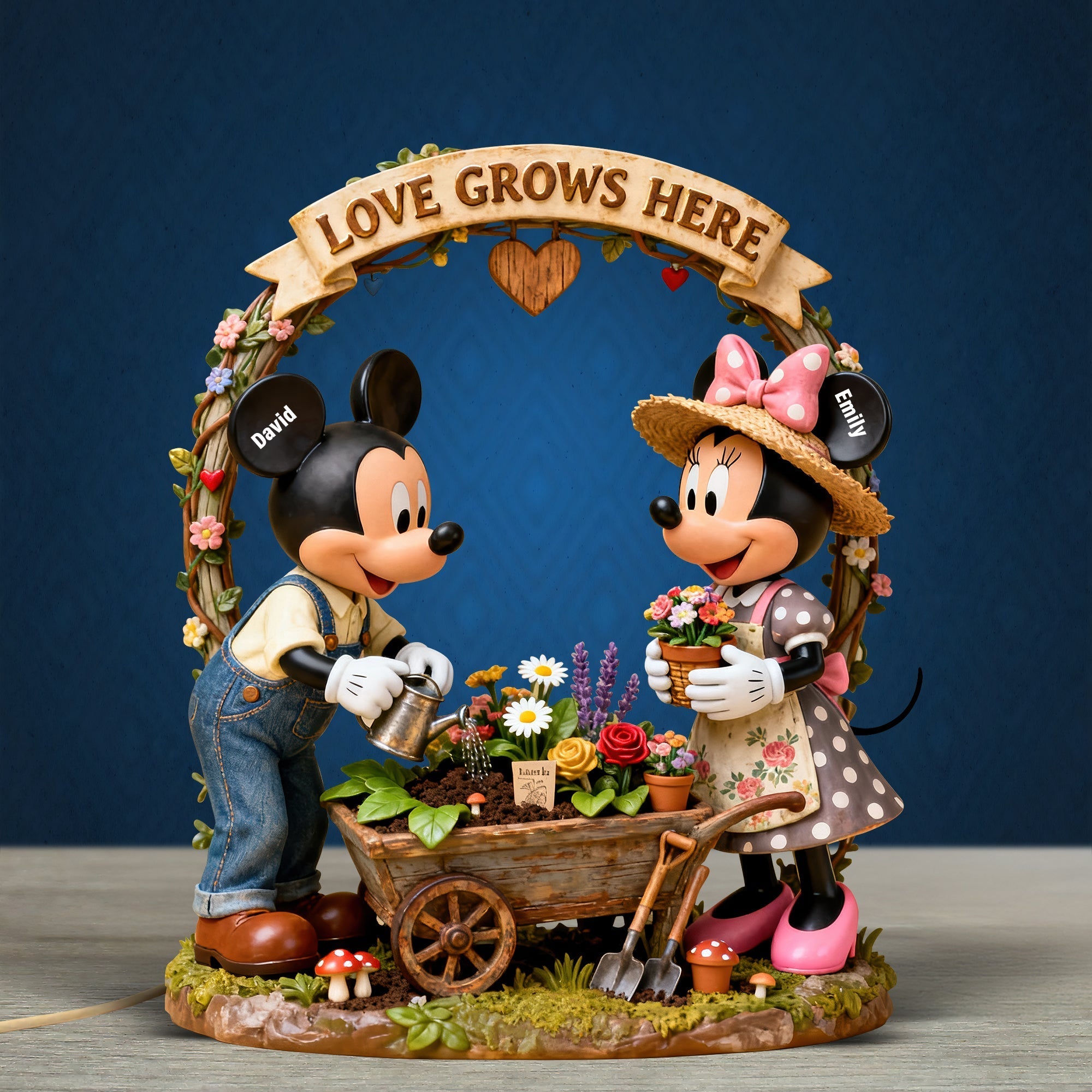Personalized Acrylic Light Box with Garden Design for Couples | Unique Home Decor Gift
