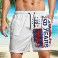 Personalized American Flag Beach Shorts Custom Gift for Dad 250th Anniversary HN590 - Beach-Shorts GradoCreations