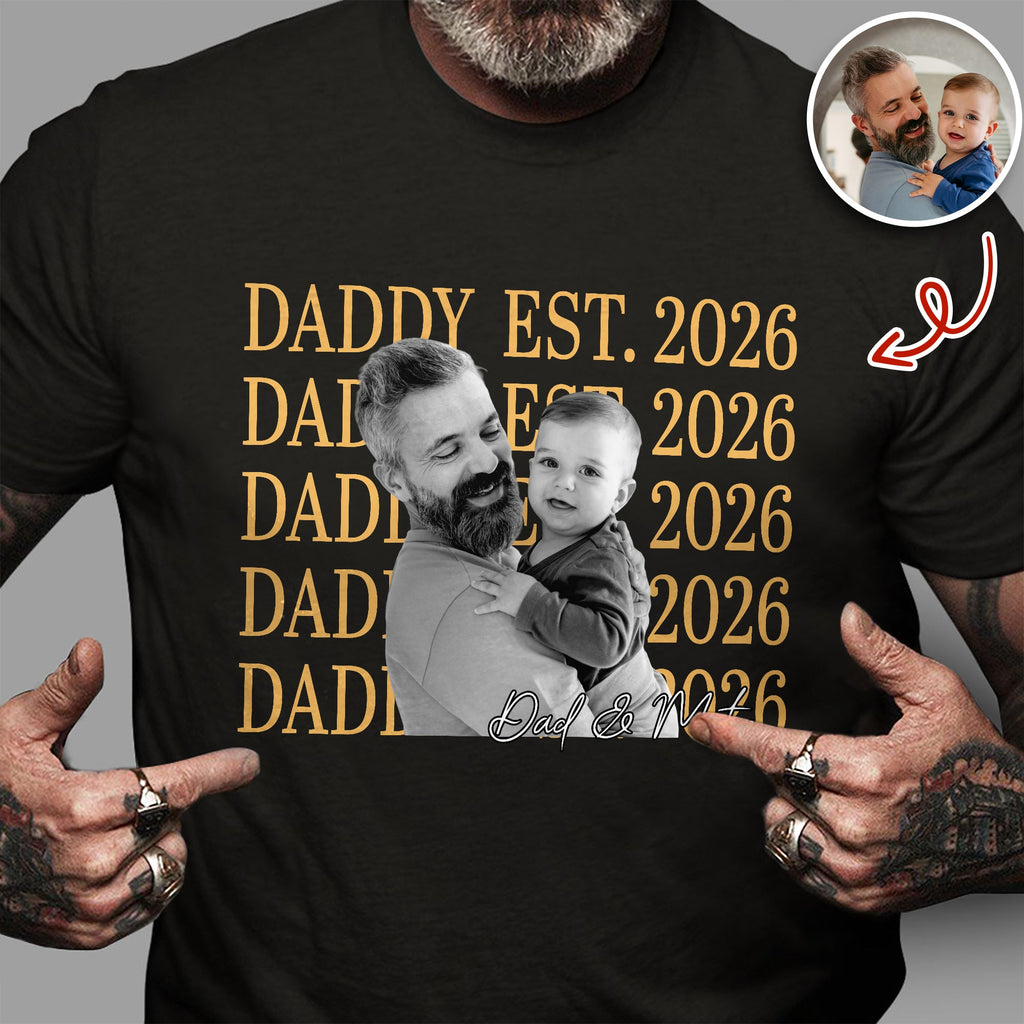 Personalized Vintage Photo Comfort Shirt Gift for Dad Comfort Shirt GradoCreations