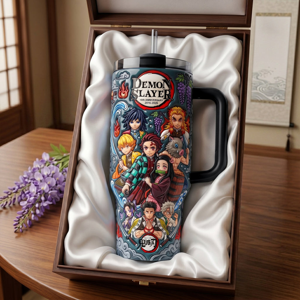 Personalized Demon Slayer Tumbler with Handle - Gift for Anime Fans Tumbler GradoCreations