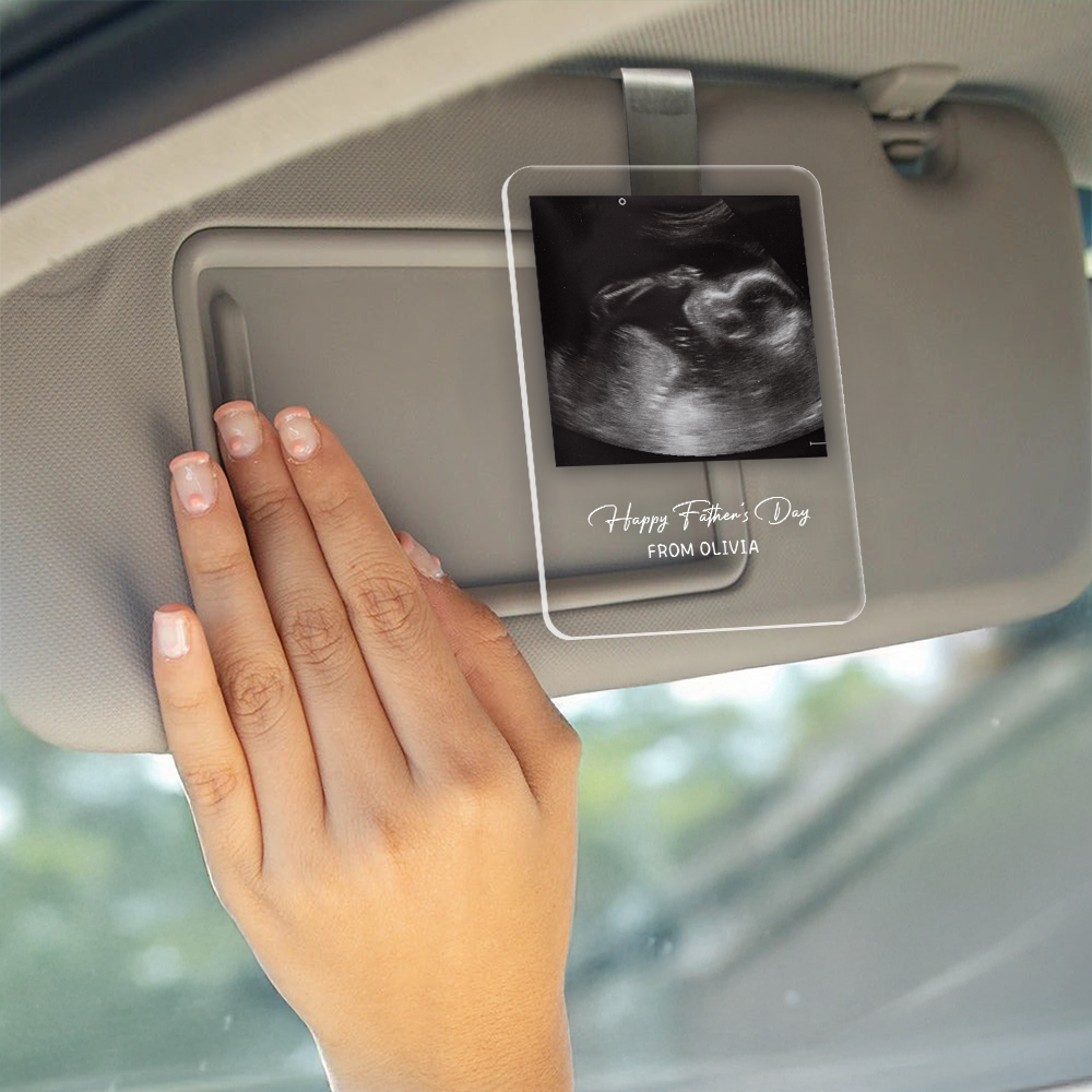 Personalized Acrylic Car Visor Clip Custom Photo Gift for Dad HN590 - Acrylic Car Visor Clip GradoCreations