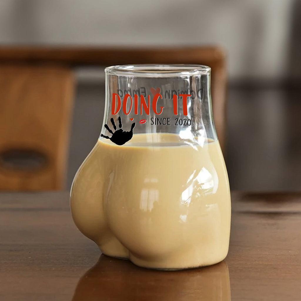 Funny Body Shaped Glass Cup Personalized Gift for Him HN590 - Body Shaped Glass Cup GradoCreations