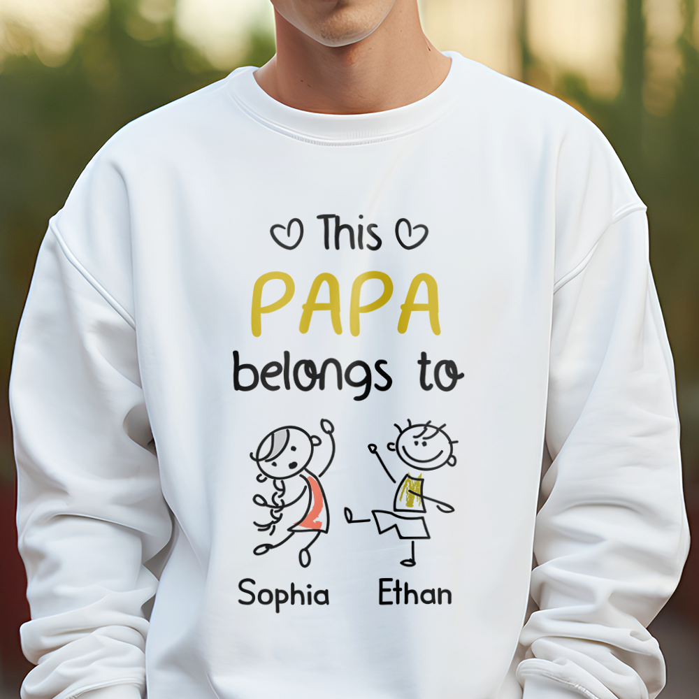 Personalized Bright Shirt This Papa Belongs To Us Gift for Dad HN590 - Tshirt GradoCreations