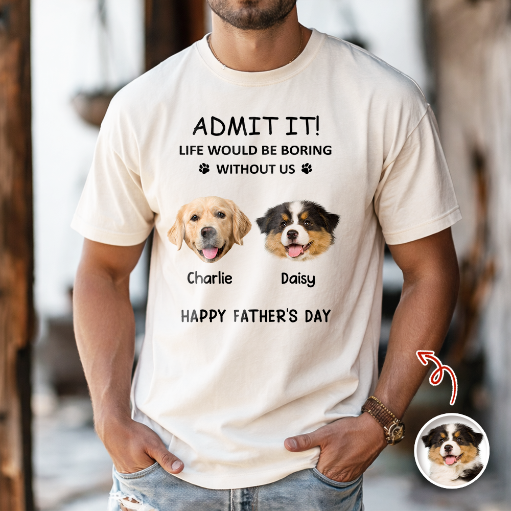 Personalized Dog Dad Comfort Shirt Custom Photo Gift Comfort Shirt GradoCreations