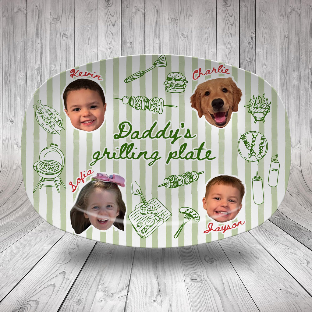 Personalized Photo Grilling Platter Gift for Dad - Father's Day HN590 - Platter fix GradoCreations