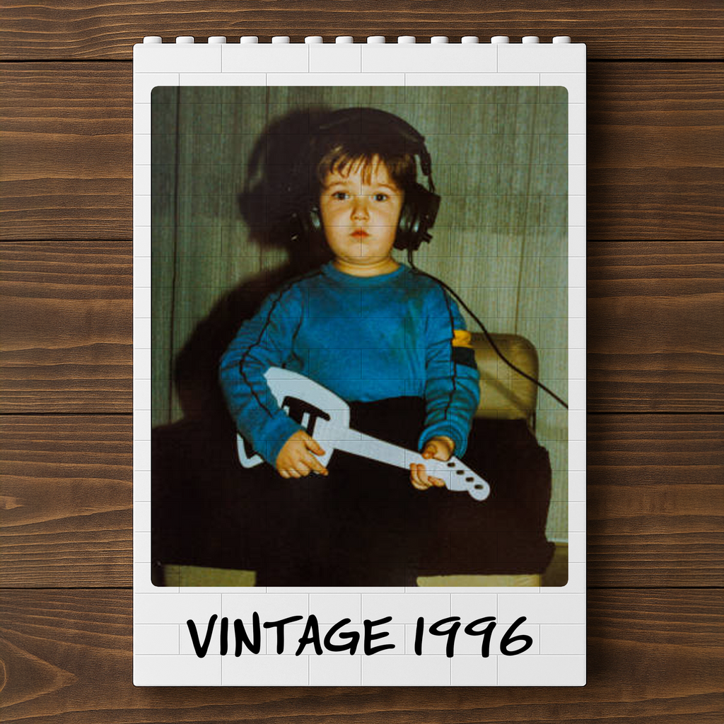 Personalized Photo Vintage Building Block Birthday Gift for Him/Her HN590 - Building Blocks GradoCreations