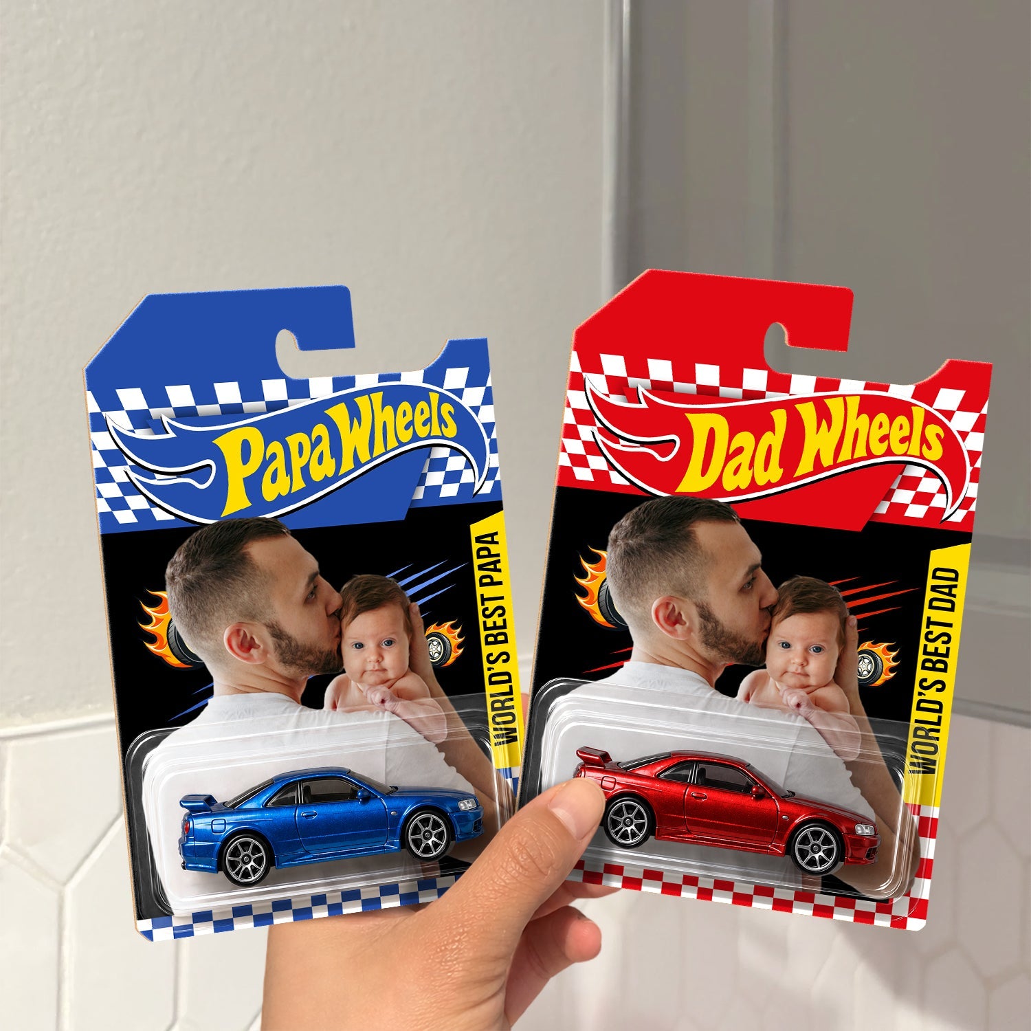 Personalized Photo Hot Wheels Gift for Dad Father's Day HN590 - Hot Wheels GradoCreations
